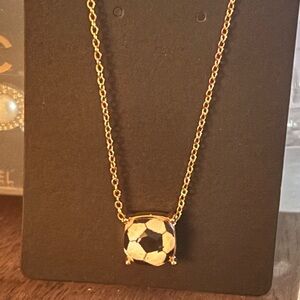 Silver Soccer Pendant Necklace